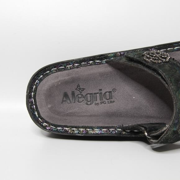 Alegria Carina Rainbow Irridescent Leather Thong Slip On Sandals Sz 37 US 7-7.5 - Picture 7 of 10